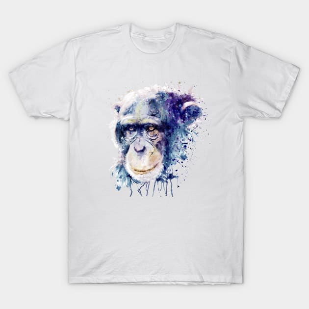 Watercolor Chimpanzee T-Shirt by Marian Voicu